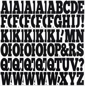 15 Sheets 4 Inch Black Capital Letter Stickers, Large Letters