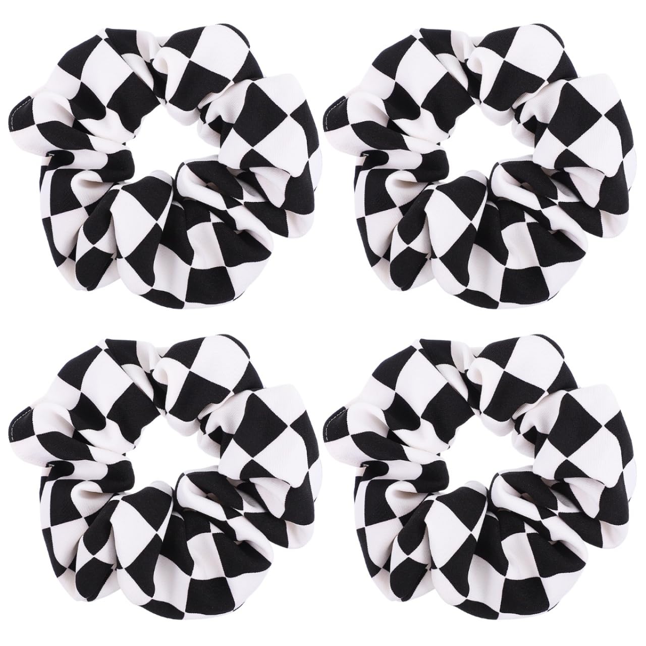 FOMIYES 2 Pcs Black and White Chequered Scrunchies