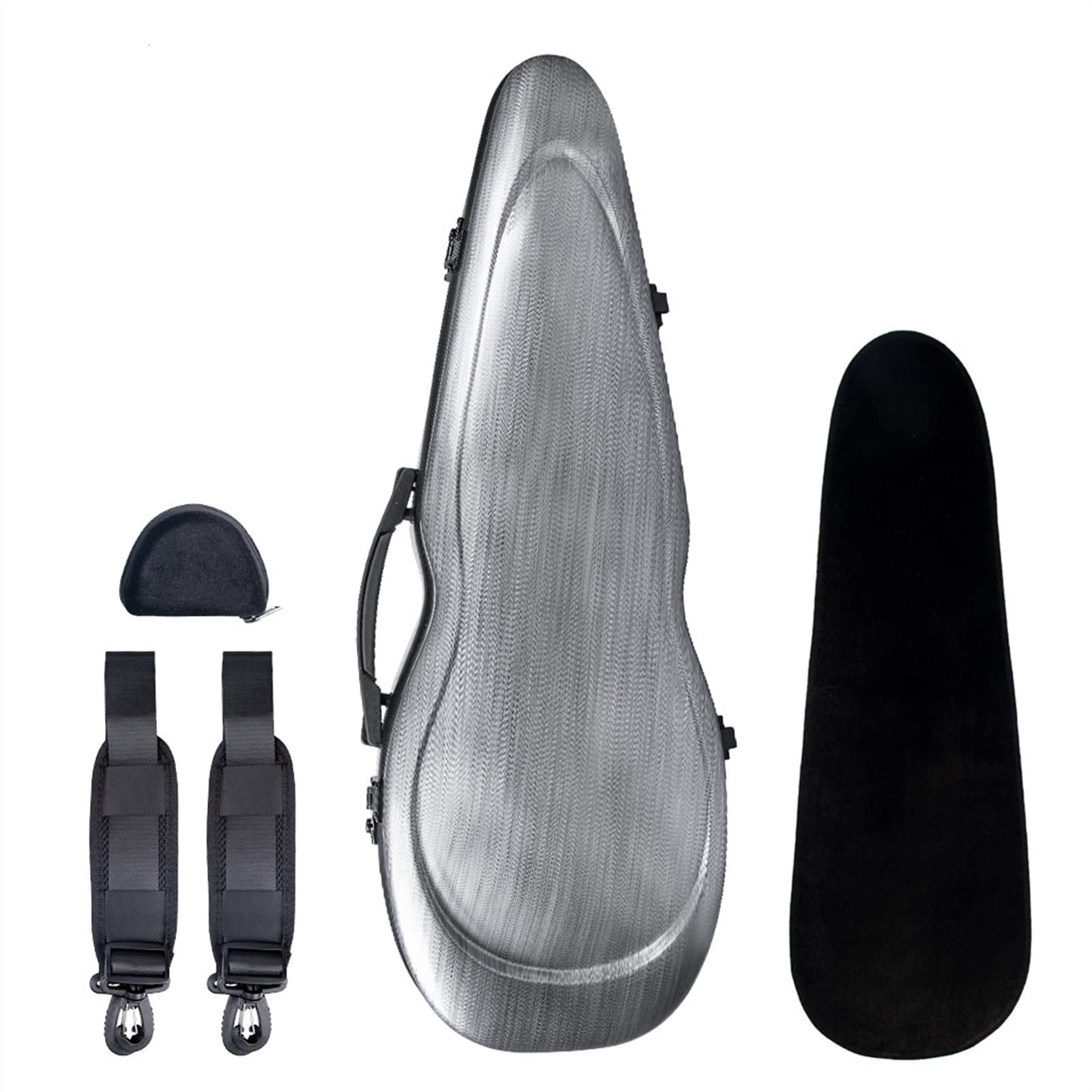 FLFL Étui pour Violon Étui De Violon Composite De Fibre De Carbone 4/4 Violon Acoustique Support d'arc De Boîtier Hydromètre Violon