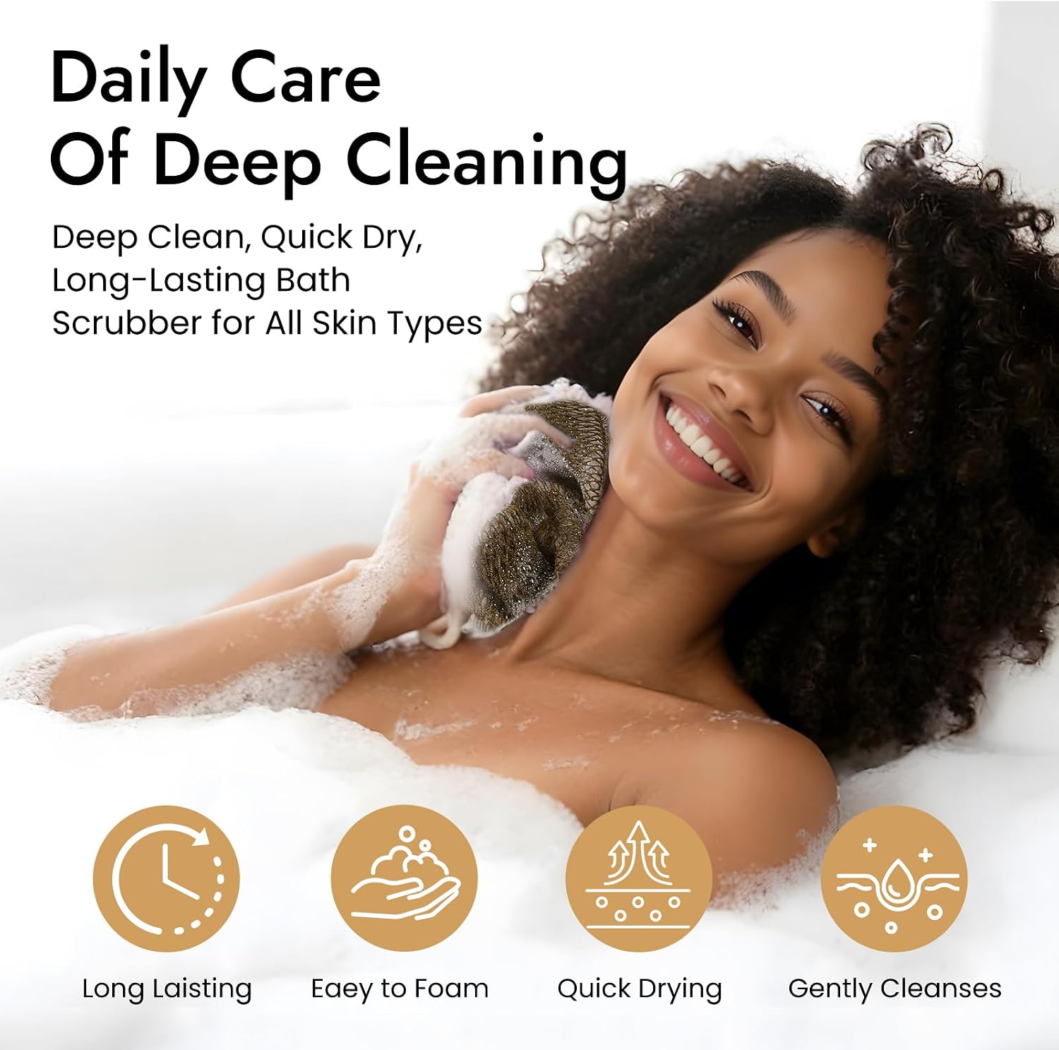African Net Sponge 5-piece exfoliating Scrub is Suitable for All Skin Types,Bath Sponge for the face and Body, Durable and Gently Exfoliation image 5