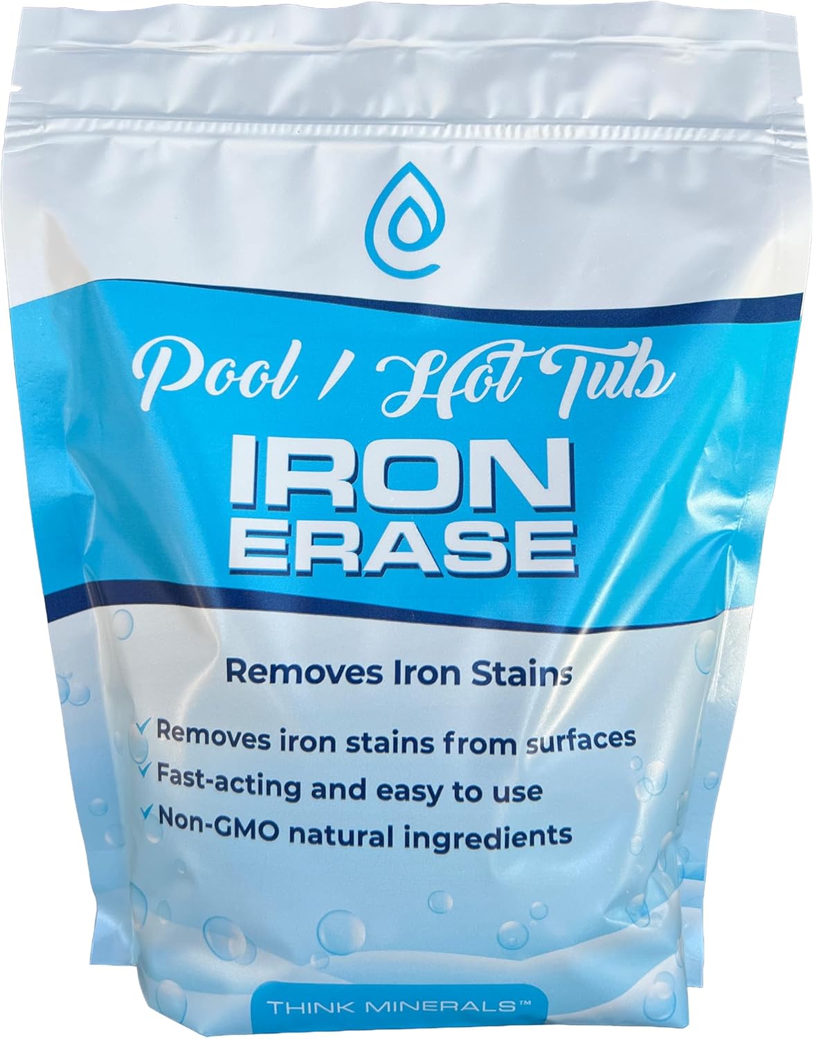 Iron Erase - Natural Iron Stain Remover for Pools & Hot Tubs | Removes Brown Metal Stains Fast | Non-GMO Ascorbic Acid and Plant-Based, No Harsh Chemicals | 32 oz Treats Multiple Stains