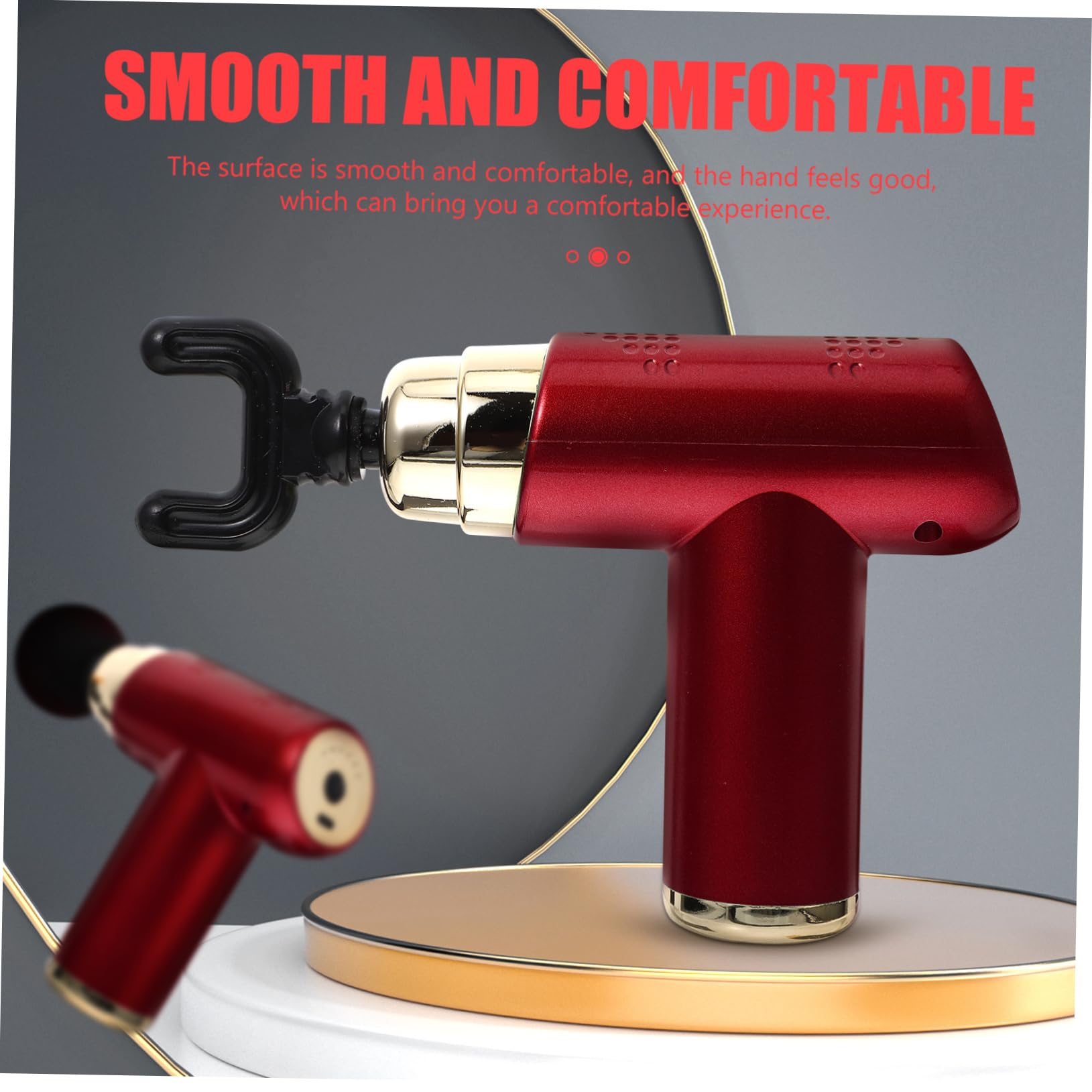 Mini Masajeador de Percusión Eléctrico Ajustable Rojo de 1 Set