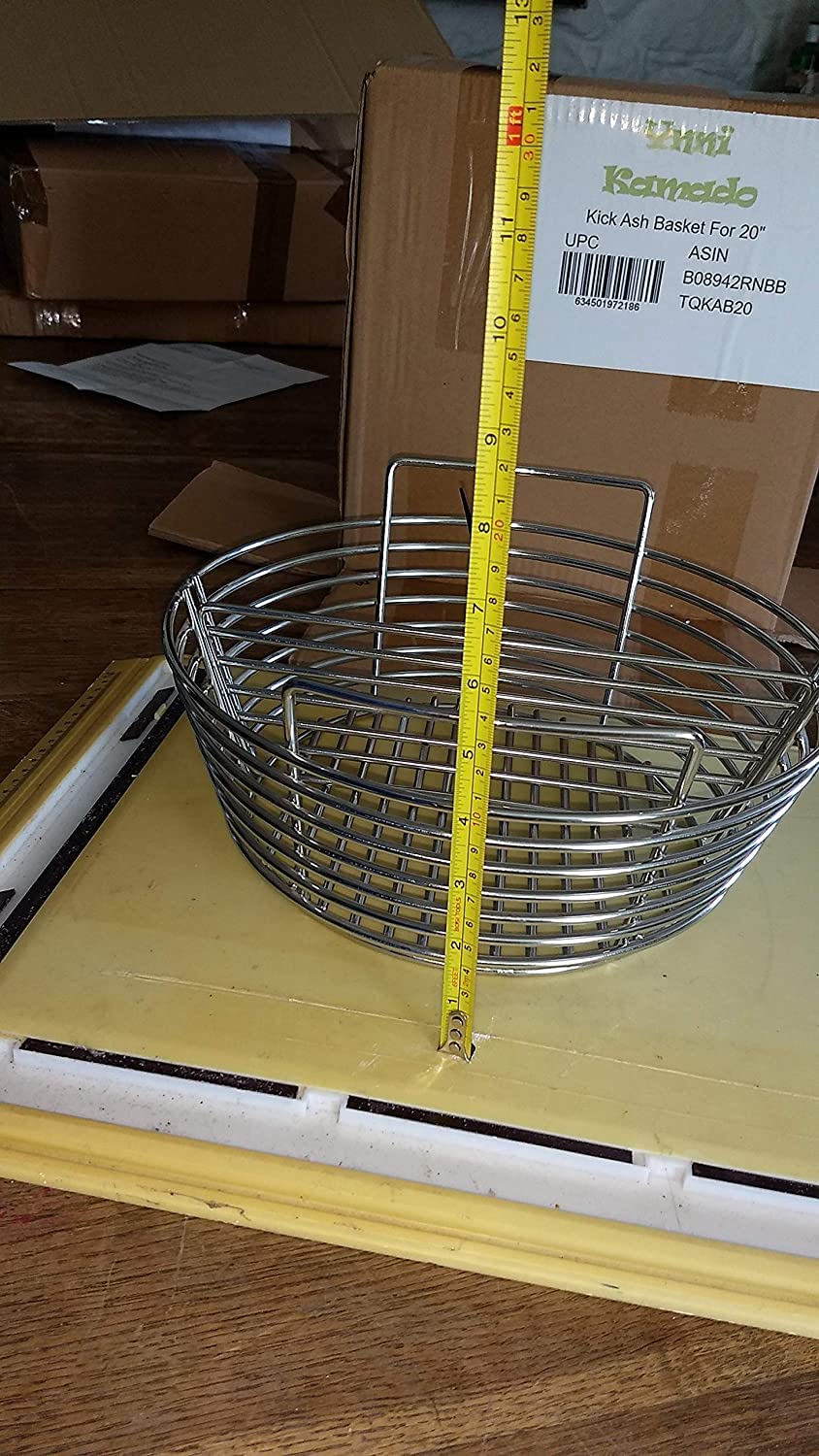 YNNI KAMADO Kosz na popiół typu kick Ash do grillów na chipfeeder, średnica zewnętrzna 50,8 cm, zdejmowany rozdzielacz centralny TQKABC20