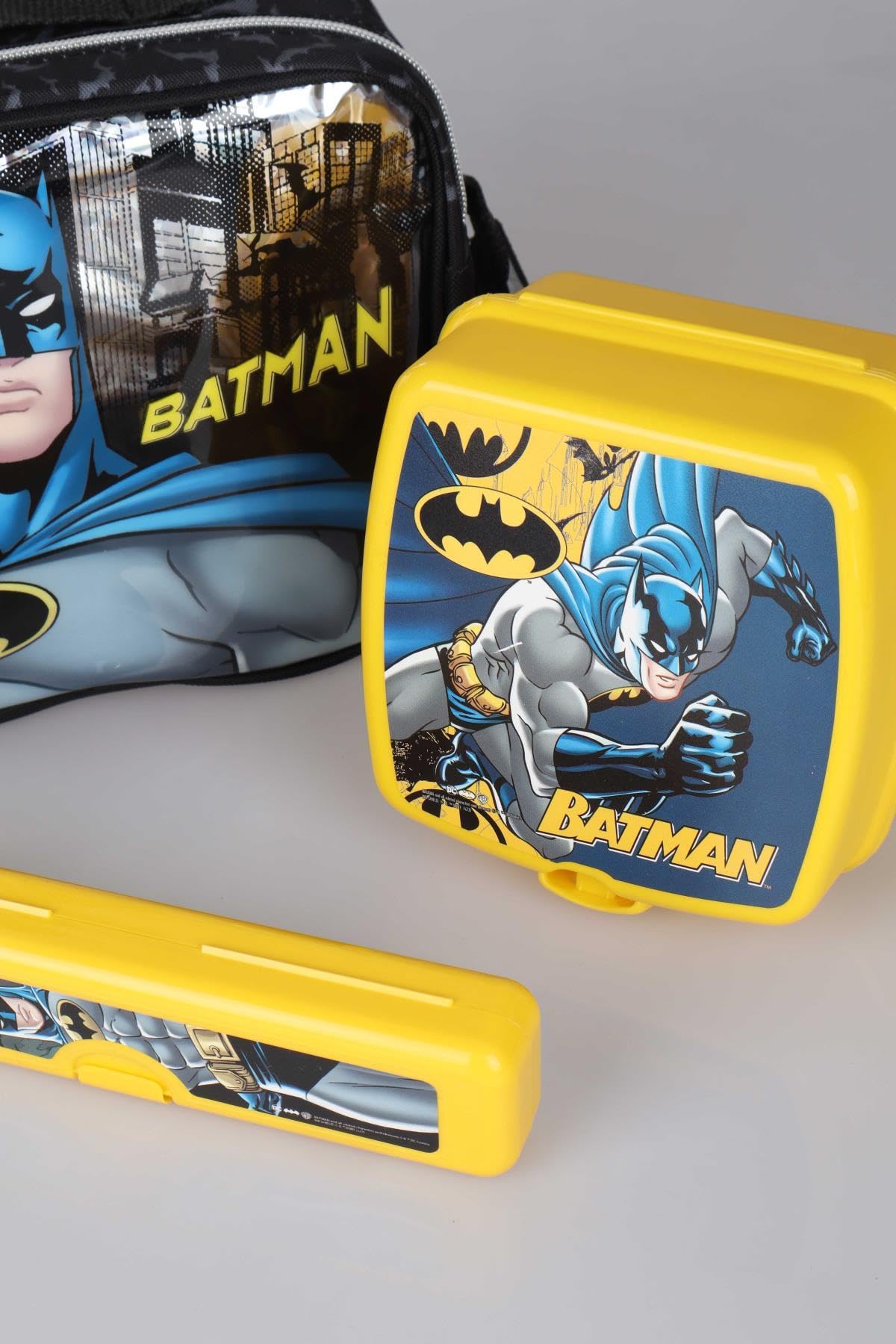 Dekomus Yeni Sezon Lisanslı Batman Beslenme Çantası,Matara,Diş Fırçası Kutusu Ve Beslenme Kabı Yemek Seti