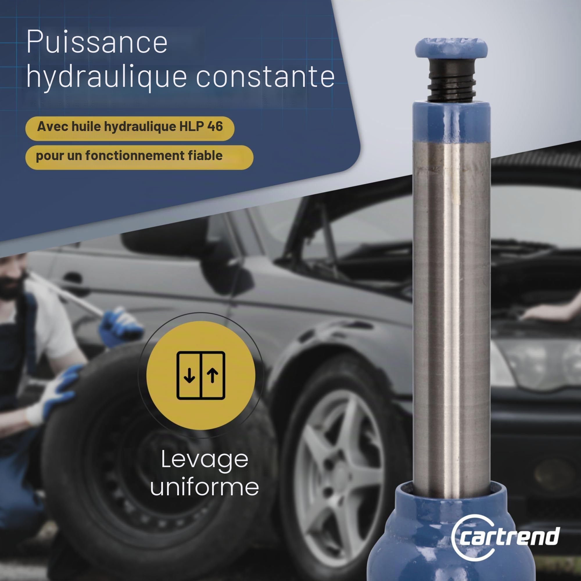 Cartrend 10005 Cric hydraulique 2 tonnes, gris