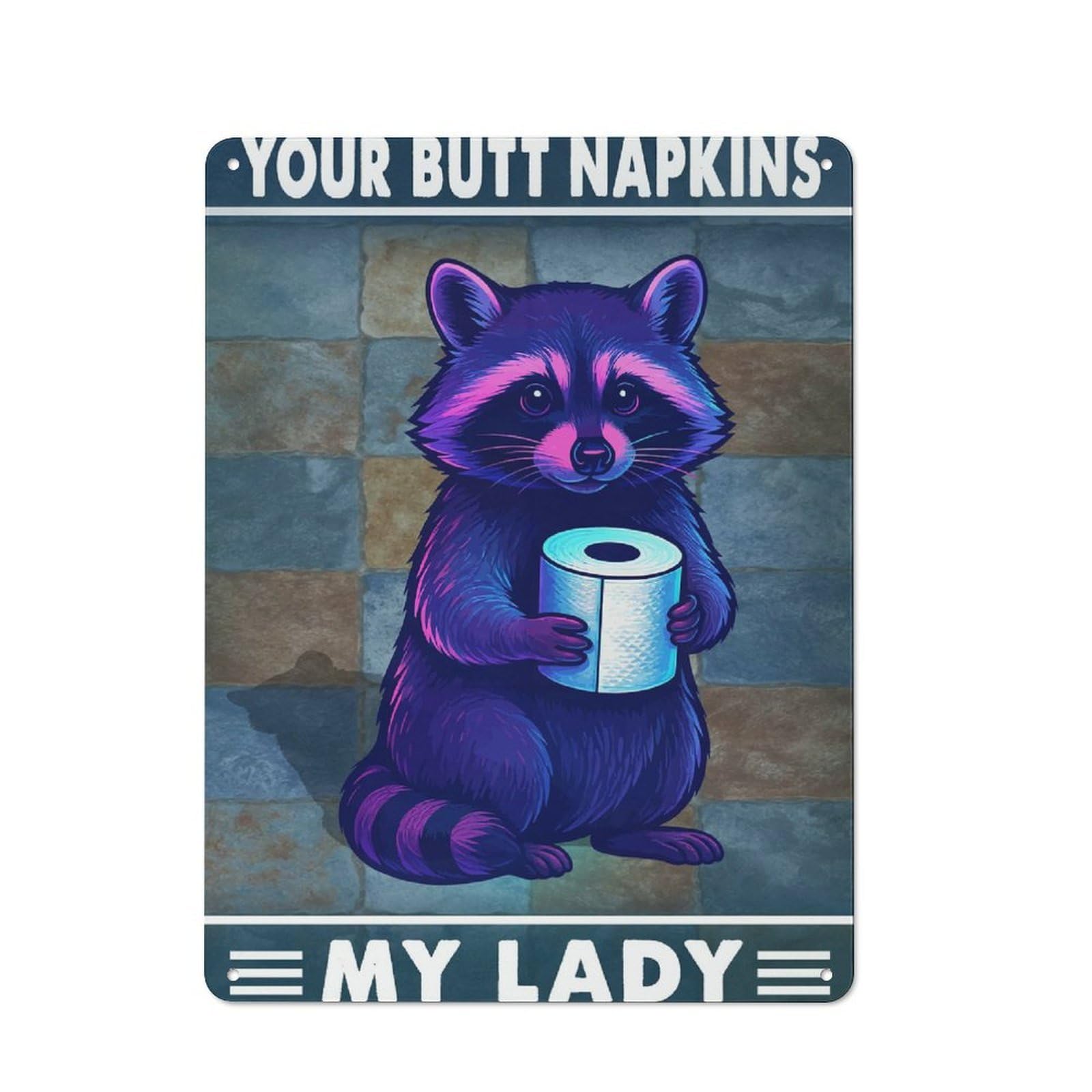 Junmoney Style Tin Wall Plaque 40X30cm With Your Butt Napkins My Lady For Garage Wall, Suited To People Furnishing A Garage