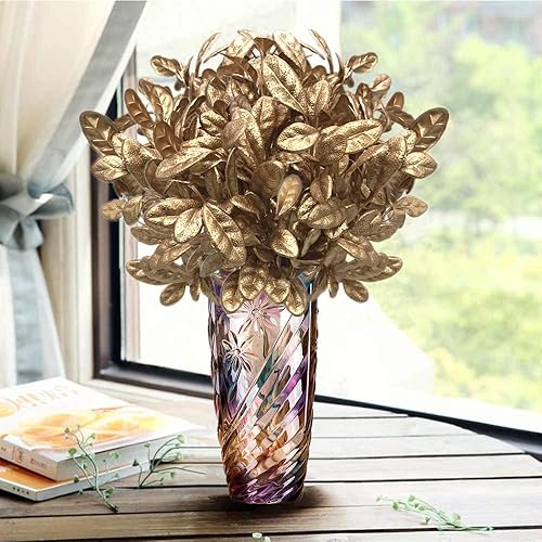 Vista 207 de CATTREE Helechos dorados - Plantas artificiales grandes y altas de 30 pulgadas, paquete de 2 decoraciones de Navidad, hojas de Boston doradas Hojas