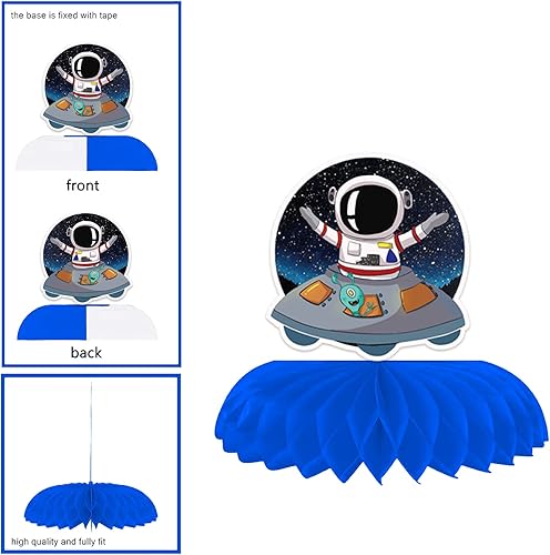 Miniatura 3 de 9 piezas de centro de mesa con temática espacial de panal de abeja, suministros de fiesta del espacio exterior, planeta, panal de abeja y galaxia,