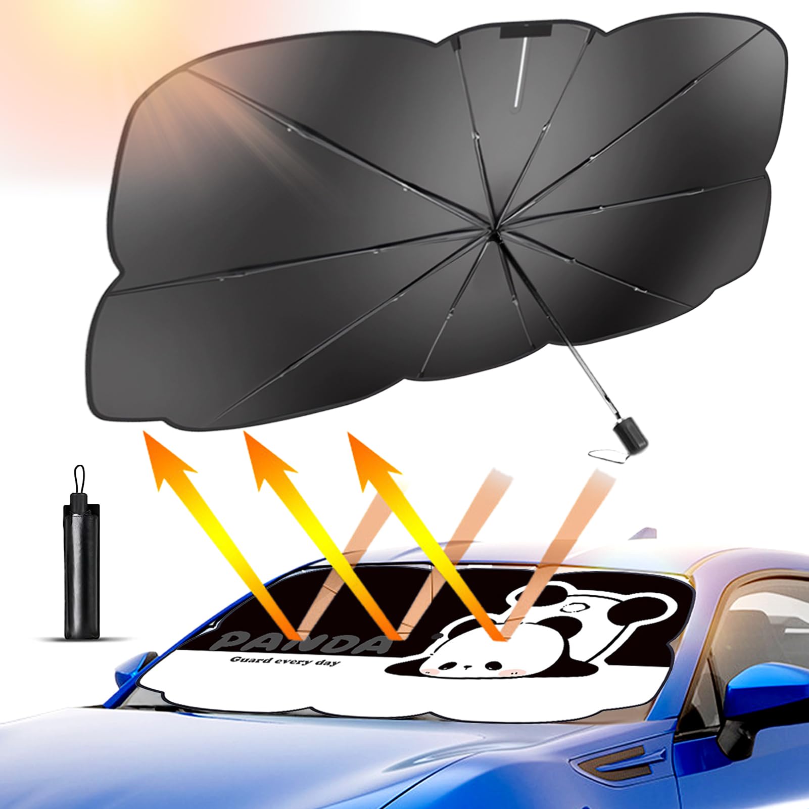 Sombrilla para Parabrisas Delantero de Coche - Paraguas Plegable del Coche Protector, Parasol para Parabrisas de los Coche para Mayoría de Coches, SUV, Camiones