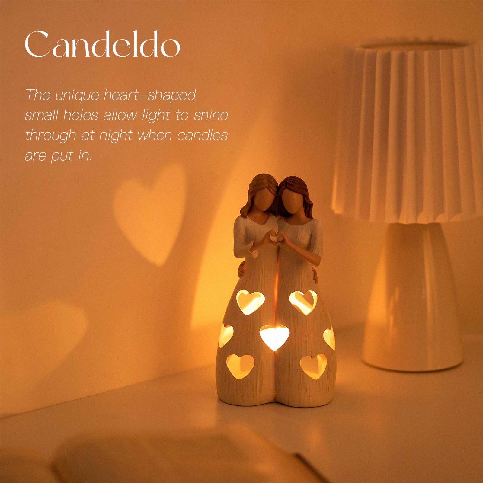 Candeldo 【Schwester Geburtstagsgeschenke für Frauen】 Einzigartige Wohnkultur bedeutungsvolle Geschenkideen für Bestie Kerzenhalter Figur