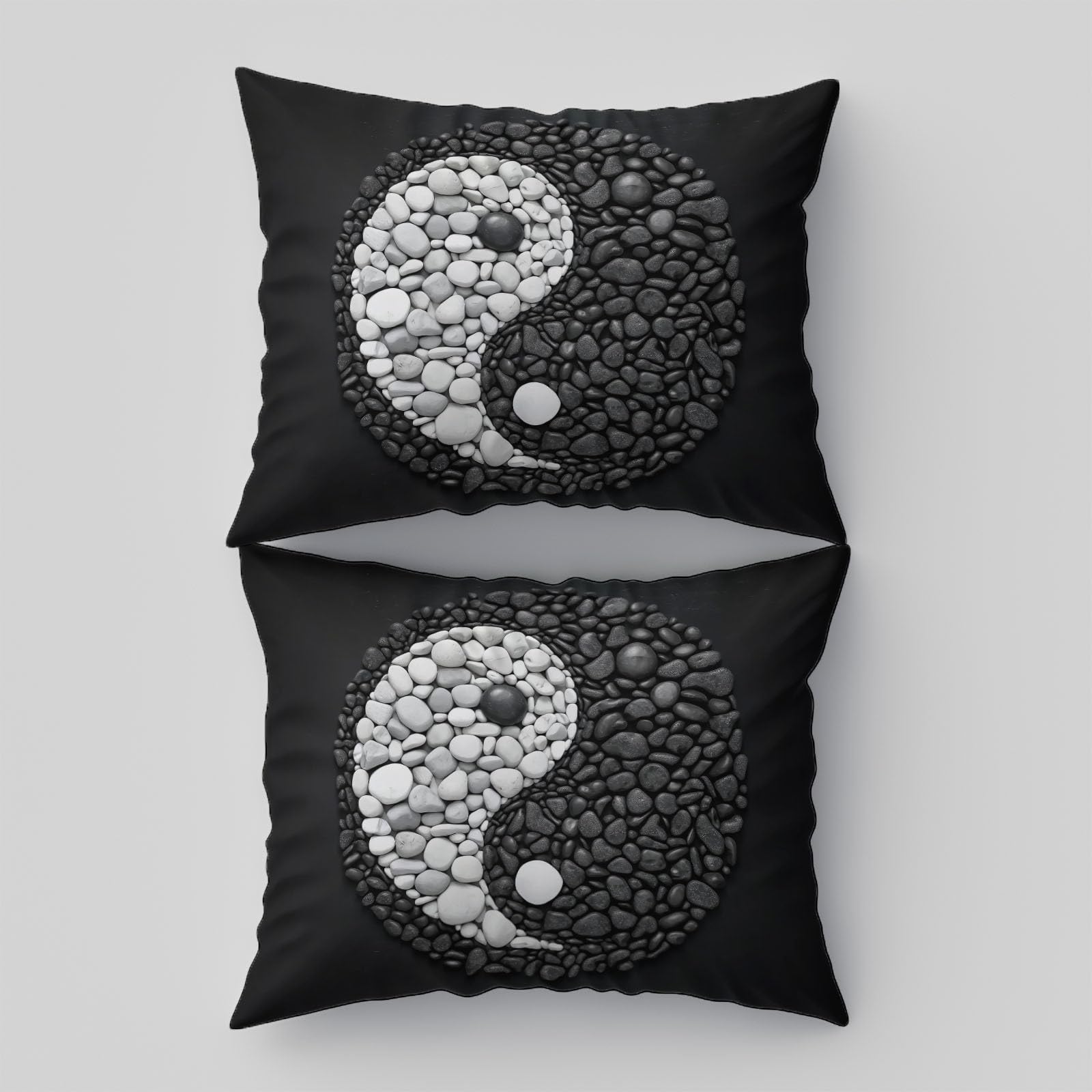 Zestaw pościeli Yin And Yang Stone Philosophy miękki nadruk zestaw pościeli ze szczotkowanej mikrofibry poszewka na kołdrę z poszewkami na poduszki 230 x 220 cm prezenty dla mamy sypialnia dekoracja