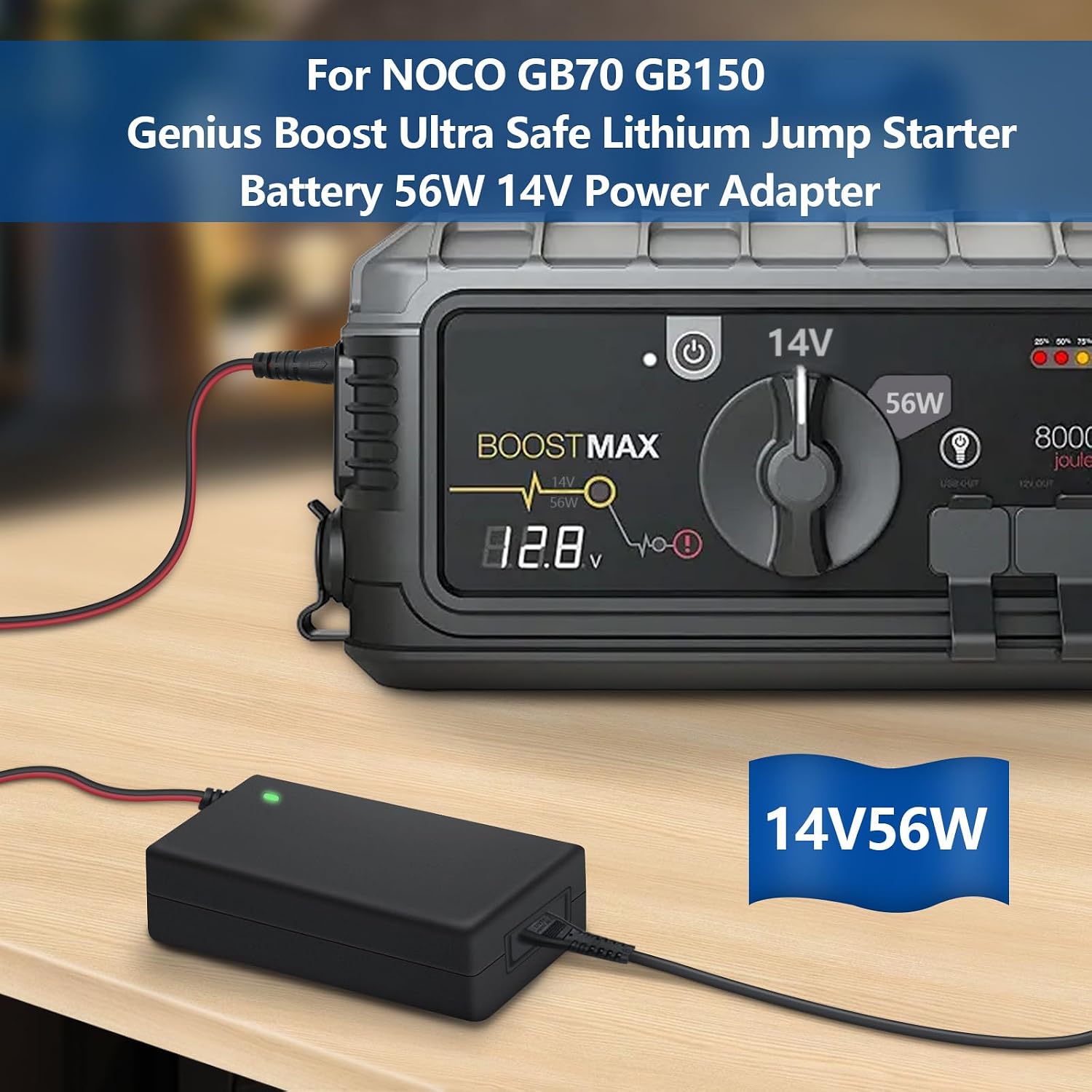 for NOCO Boost Jump Starter Battery Charger Compatible with NOCO GB70 GB150 GB250+ GB251+ GB500 GB500+ Genius 56W 14V Power Cord Adapter