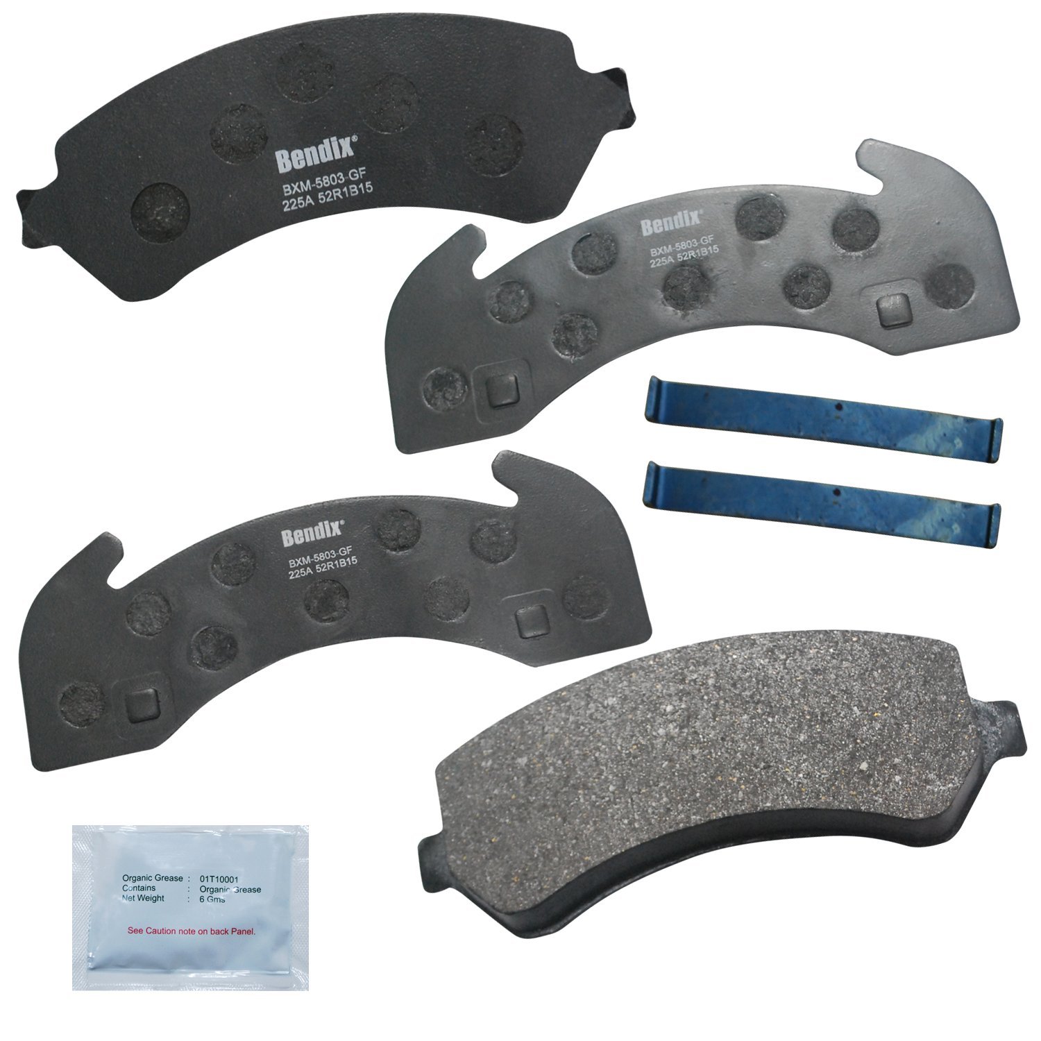 Bendix Fleet Metlok Severe Duty Premium Metallic Front/Rear Brake Pads for Select Commercial Vehicles (MKD225AFM)