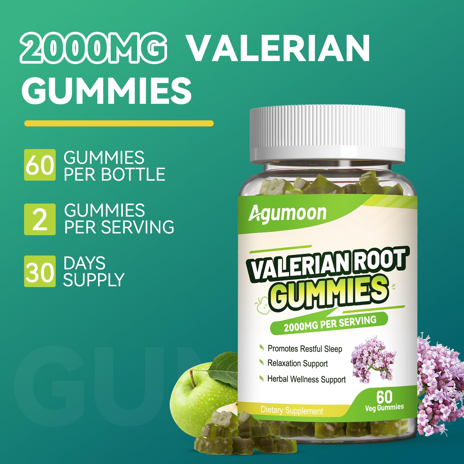 Valerian Root Extract Gummies 2000mg for Relaxation & Mood Support,60 Count — Amazon image 6