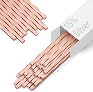 60Pcs Sticks Brazing Rods, BCuP-5 15% Silver Solder Copper Phosphor Welding Rods Industry Grade 0.050"x1/8"x10" for Air Conditioning, Refrigerator, Cold Storage, HVAC Units