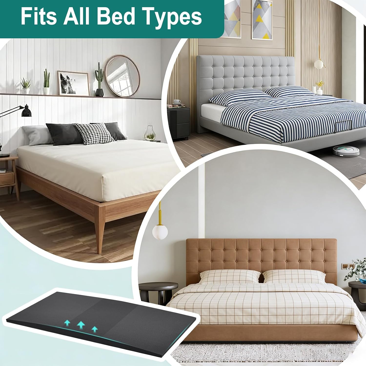 48"×24"×2" High-Density 50D Foam Mattress Support Pad – Sagging Mattress Support & Mattress Dip Corrector, Curved Design for Targeted Support, Restores Firmness, Ideal for Beds, Couches & Tatami Mats