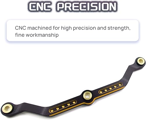 Miniatura 3 de Kit de varilla de enlace de dirección de aluminio para 118 TRX4M RC Crawler piezas de actualización (oro negro)