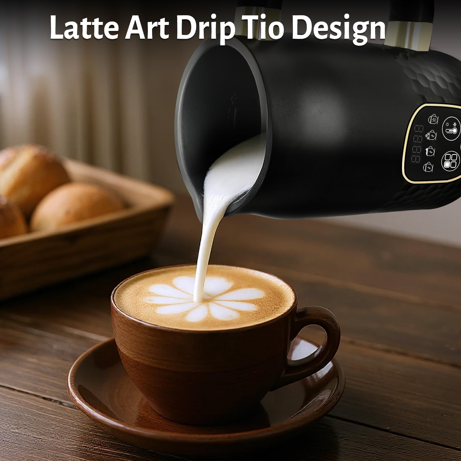 Mousseur Lait Chaud Froid Mousseur à Lait électrique 4 En 1 - 430ml Pour Lait Chaud Et Froid - Arrêt Automatique Appareil Mousse De Lait