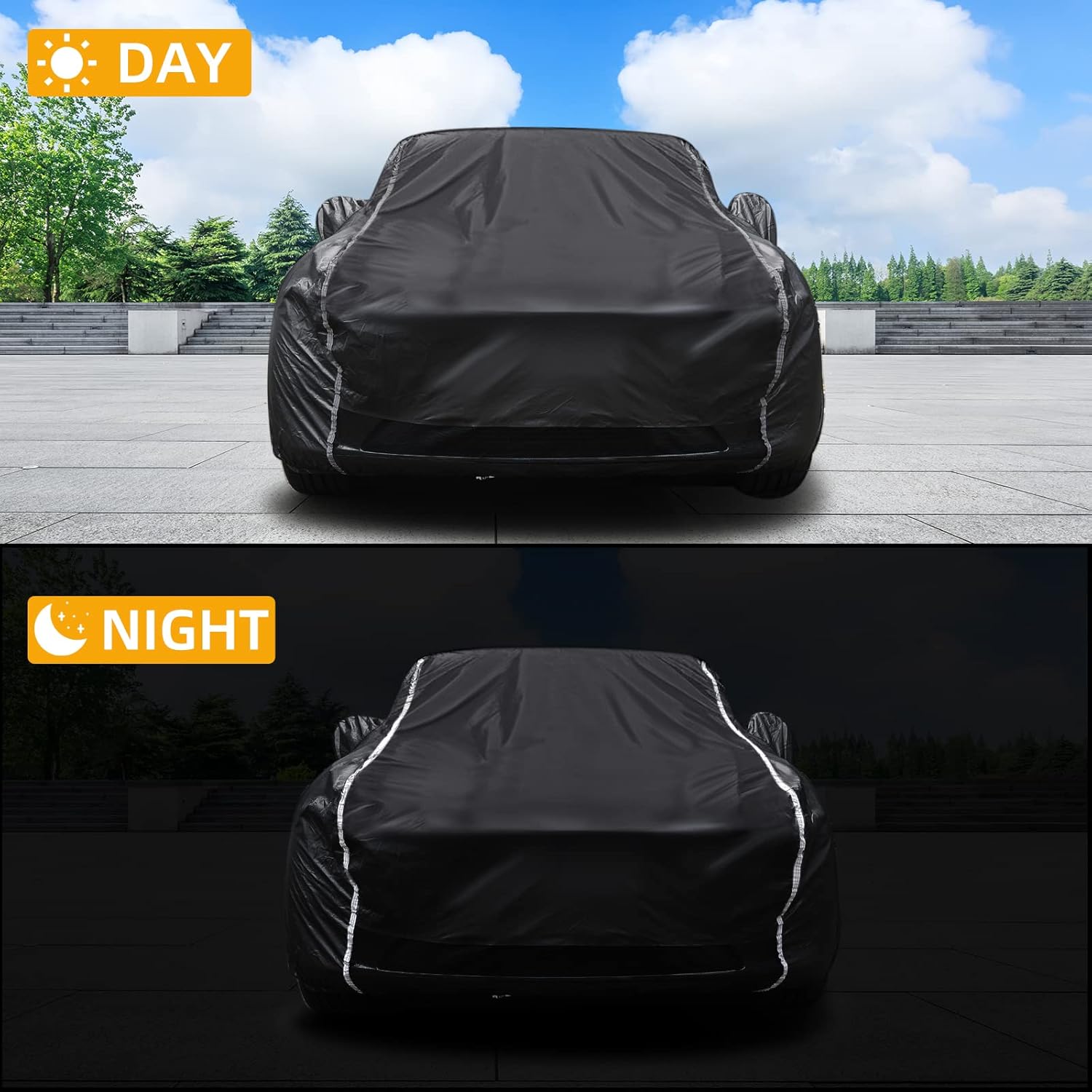 Car Cover Compatible for Model Y 2020-2024 All Weather 6 Layers Full Car Cover with Storage Bag (20-22 Moder Y)