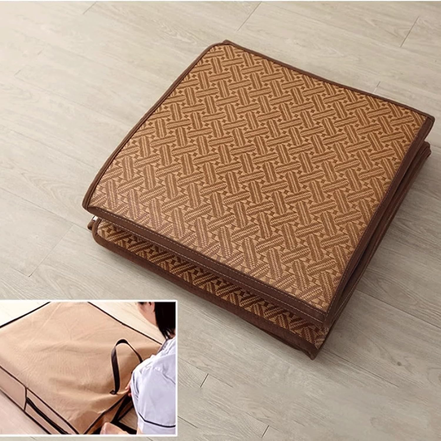 MIAOXIAO Japanische Tatami Matte Tatami Matratze japanische Bodenmatte Rattan rutschfest atmungsaktiv Tatami-Teppich Matte Krabbelmatte,2,60X120CM(2: Pieces)