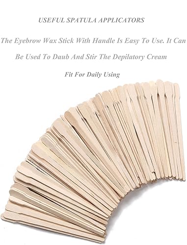 Miniatura 3 de 200 varillas de cera de madera, espátulas de cera para cejas, labios, nariz, pequeños aplicadores de cera para depilación y piel suave, spa y uso
