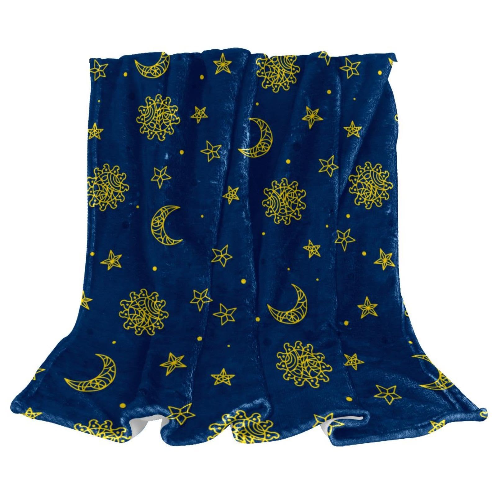Plaid polaire soleil et lune couverture chaude pour vos soirées cocooning sur le canapé