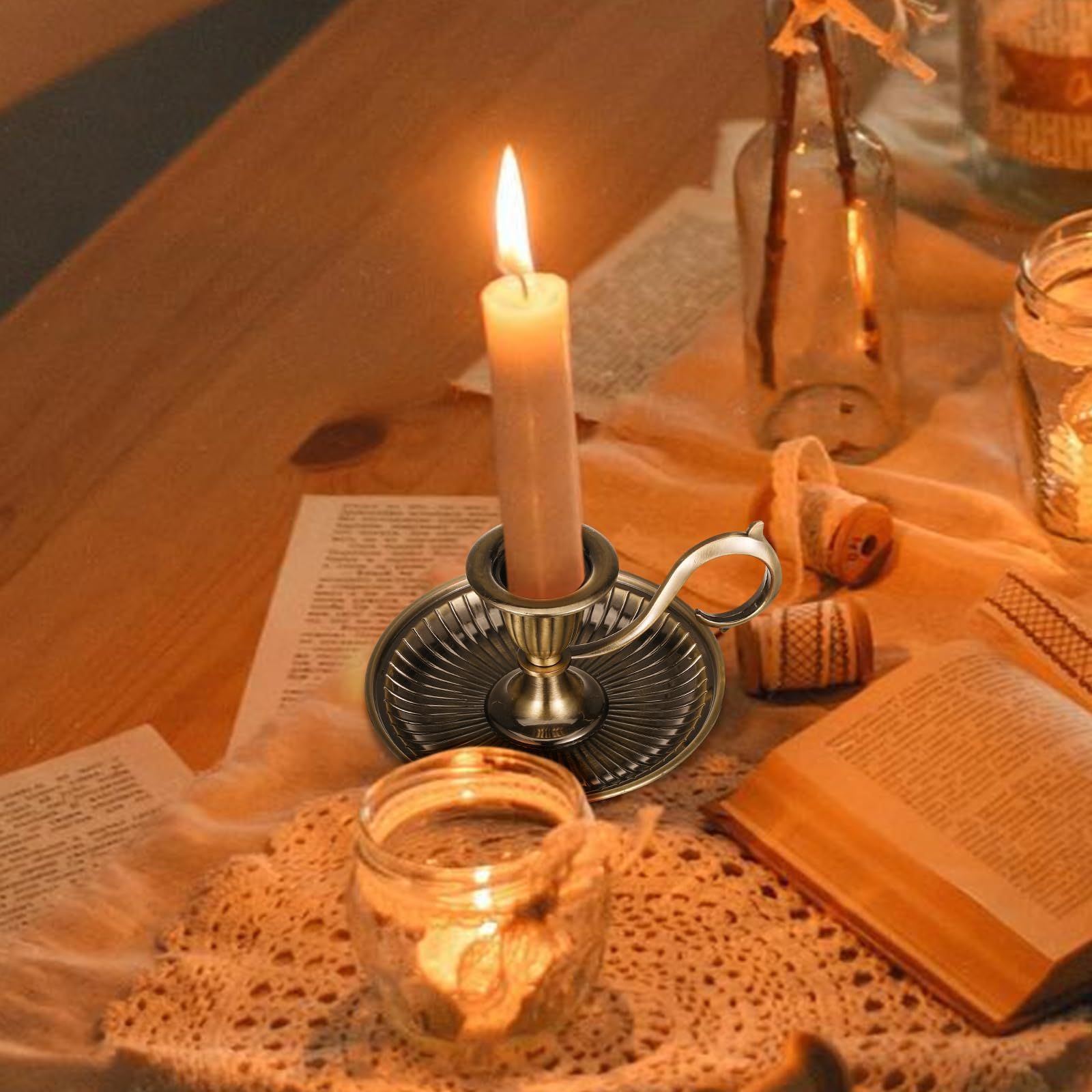Amazon.com: Retro Taper Candle Holder with Handle, Vintage Zinc