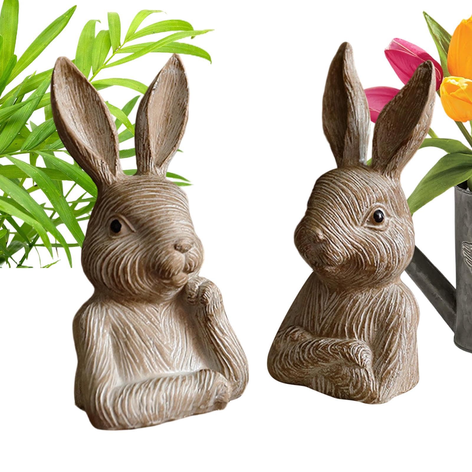 Figurines de lapin haut de gamme : sculptures de campagne d'artisanat d'art pour la maison