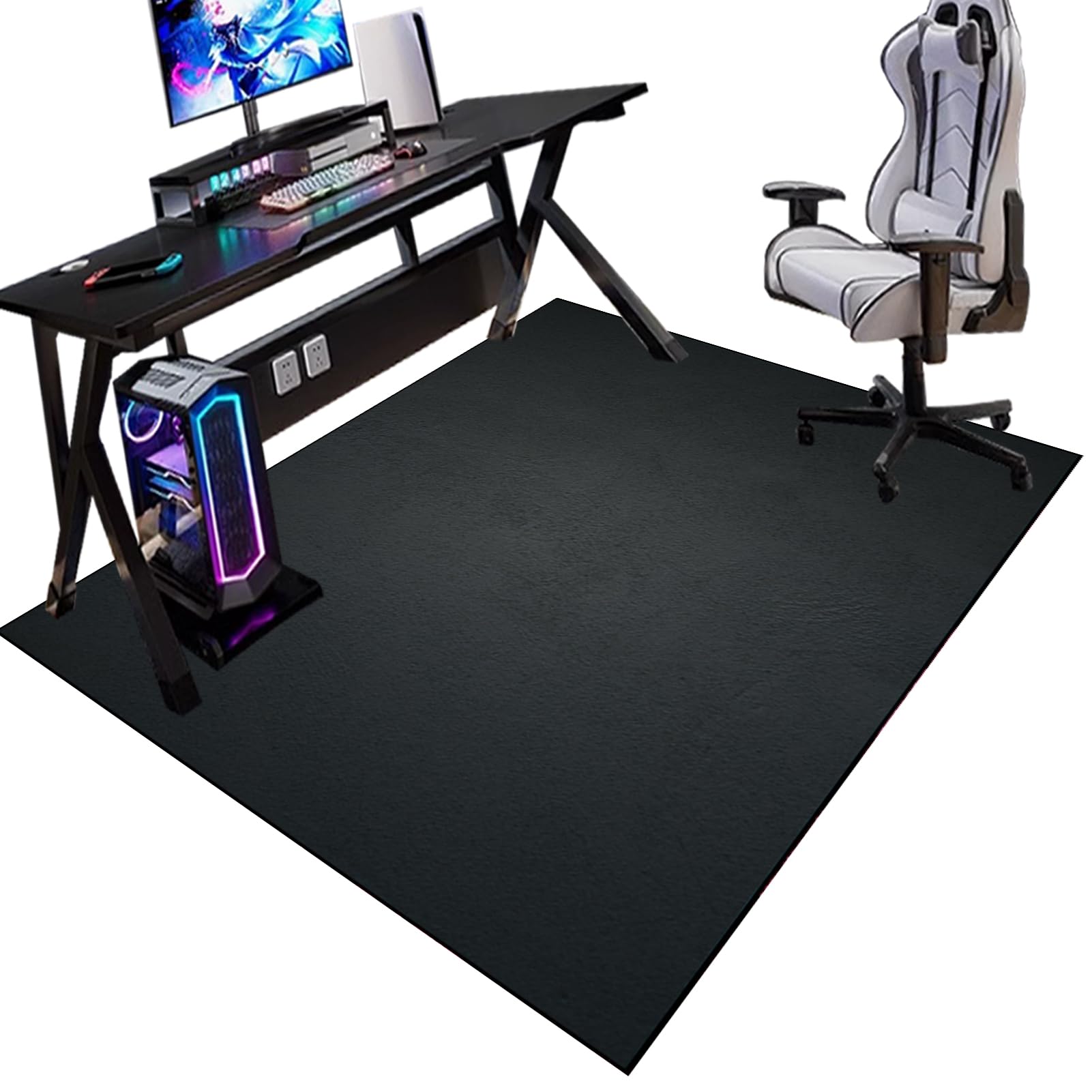 Heavy Duty Office Gaming Chair Mats for Carpeted and Hardwood Floor 120 x 140 cm, Desk Chair Mat, Floor Protectors for Rolling Chairs, Office Chair Mat for Carpet for Gaming Room and Home Office