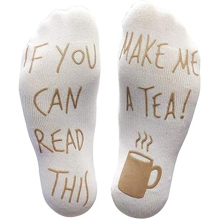 nuoshen Funny Novelty Socks,'If You Can Read This Make Me A Tea!'Funny Socks Lounge Socks For Those People That Love Tea