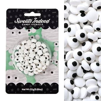 Sweets Indeed Candy Eyeballs 0.88 oz Blister Pack Edible Sugar Eyes for Halloween Cookies, Cupcakes, Cakes & Spooky Treats