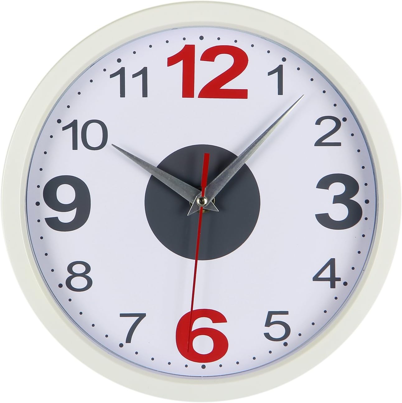 RUIFA Indoor Quiet 8-Inch Precedent Decorative Wall Clock with Arabic Numerals (White)