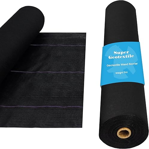 Miniatura 7 de Tela profesional de barrera de malezas geotextil de 5 onzas, tela de paisaje resistente para jardinería, paisajismo, tela de malezas, respetuosa con