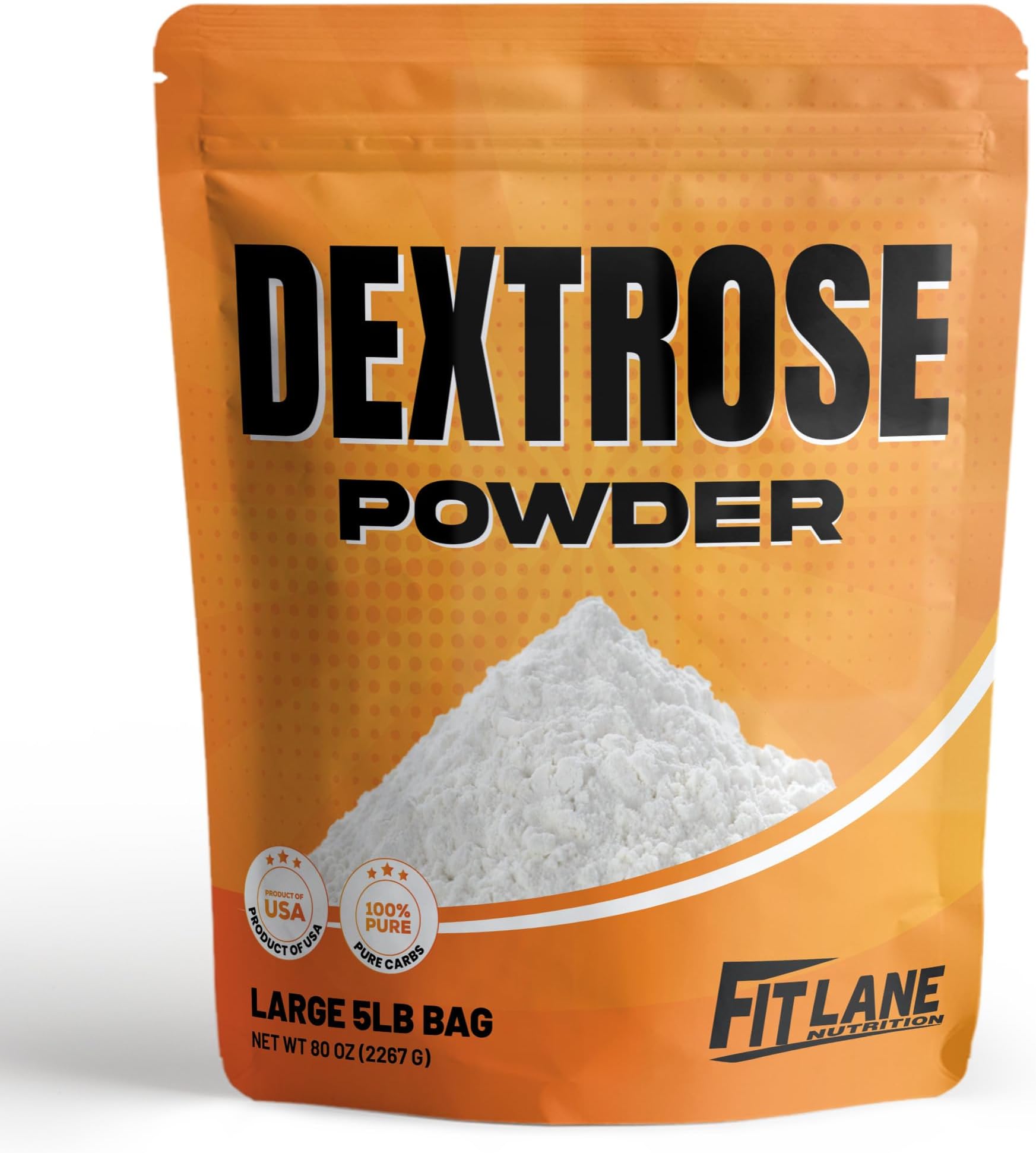 Bulk Dextrose Powder 5 lbs - Pure Carbs Unflavored - Good Source of Glucose and Carbohydrates - Food Grade Sugar for Brewing and Sausage Making - Pre Workout Ingredient