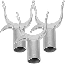 HOMSFOU Têtes de Perche à Linge Argenté en Alliage D'aluminium 3pcs Diamètre Intérieur 1,9 Cm, Résistance à l'usure et Utilisation Pratique pour Portant à Vêtements