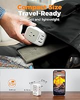 Vista 6 de TESSAN Adaptador de enchufe de viaje para Italia, adaptador tipo L para viaje con 4 tomacorrientes, 3 USB (2 USB-C), adaptador de corriente para EE.