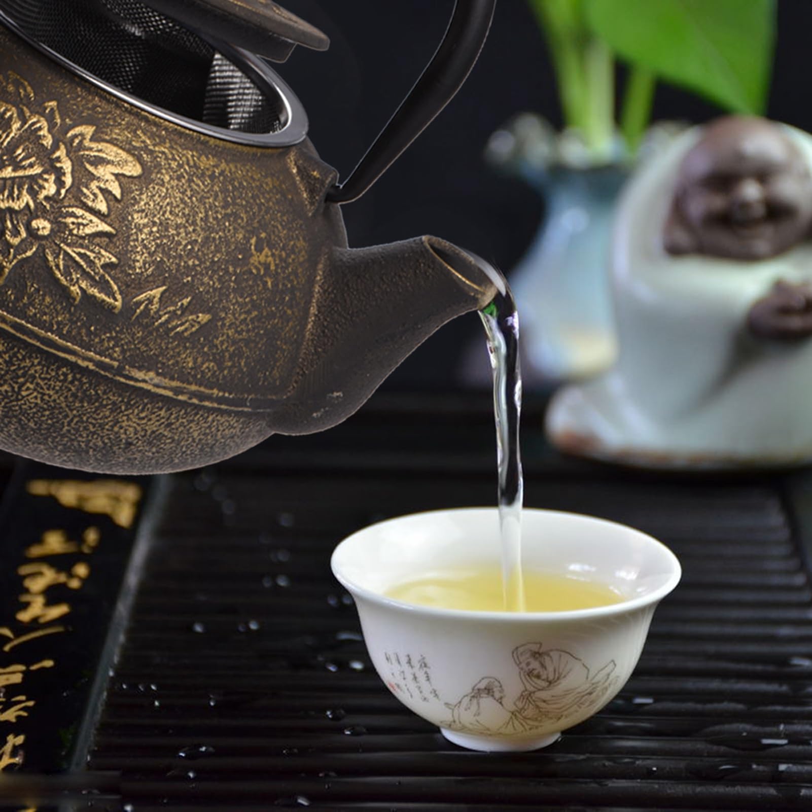 Tetera Japonesa De Hierro Fundido, Tetera China Con Infusor De Acero Inoxidable, Teteras Para Estufa, Tetera De Tetsubin, Tetera Japonesa De Tetsubin Para Té De Hojas Sueltas, 900 Ml