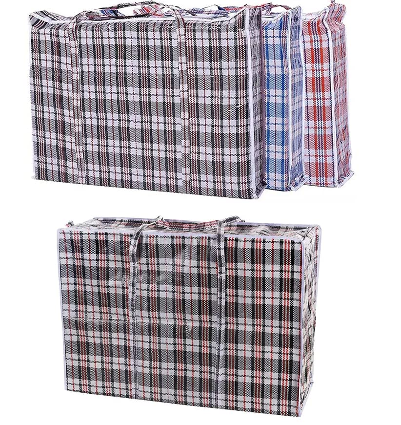 SAPRA®| 3pack value| Extra Large Strong and Durable Jumbo Bags for laundry shopping moving storage with zipped and Reusable assorted (XXL)