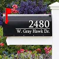 Vista 1 de Calcomanía personalizada de números de buzón, letreros de dirección de calle, calcomanías de números de buzón de vinilo reflectante, para buzón