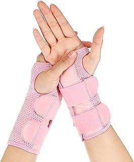 BBTO 1 Pair Wrist Brace Carpal Tunnel for Men Women Arthritis Wrist Brace Protector Night Sleep Removable Wrist Support Carpal Tunnel for Helping People Have a Better Sleep (Pink, Large/ X-Large)