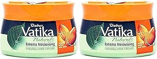 كريم شعر ناتشورالز مرطب للغاية، غني بمستخلصات اللوز الإسباني، للشعر الجاف والمجعد والخشن من فاتيكا (عبوة من 2 قطعة)، 65 مل