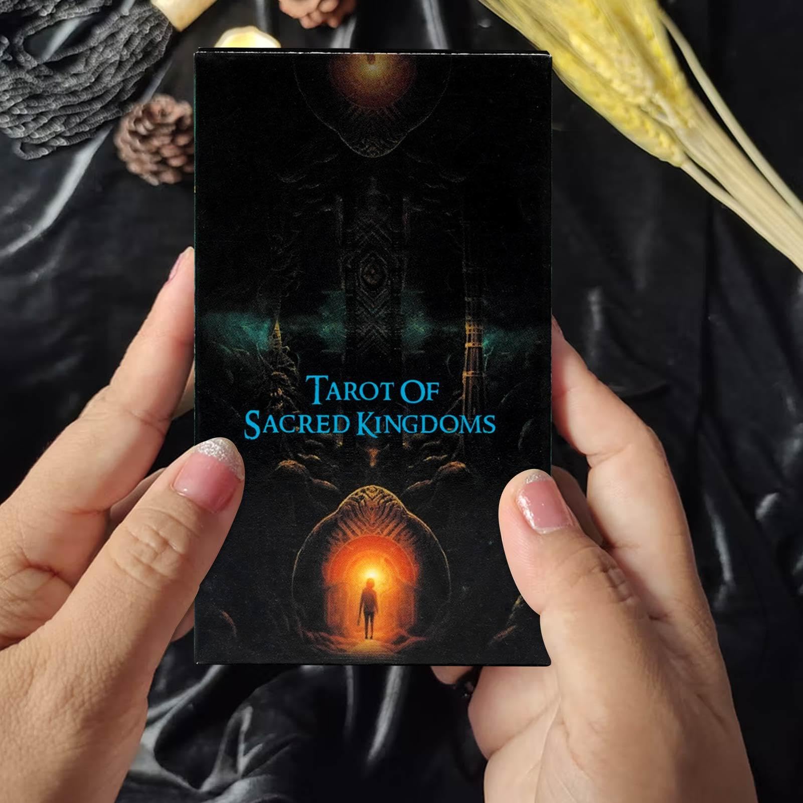 Sacred Kingdoms Tarot, Fortune Counting Deck Mystical Tarot Cards, Nowicjusz Tarot Divination Tools, 78 kart tarota, Pokład na karty duchowe, zaawansowana talia tarota