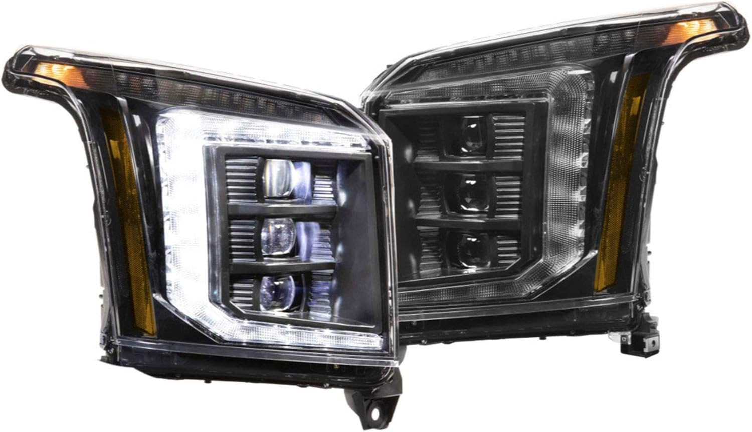Morimoto XB LED Headlight Housing Upgrade, Fits 2015-2020 GMC Yukon, Pair of Plug and Play Headlight Assemblies with Switchback Sequential Turn Signals & UV Coated Lens (1x LF545)