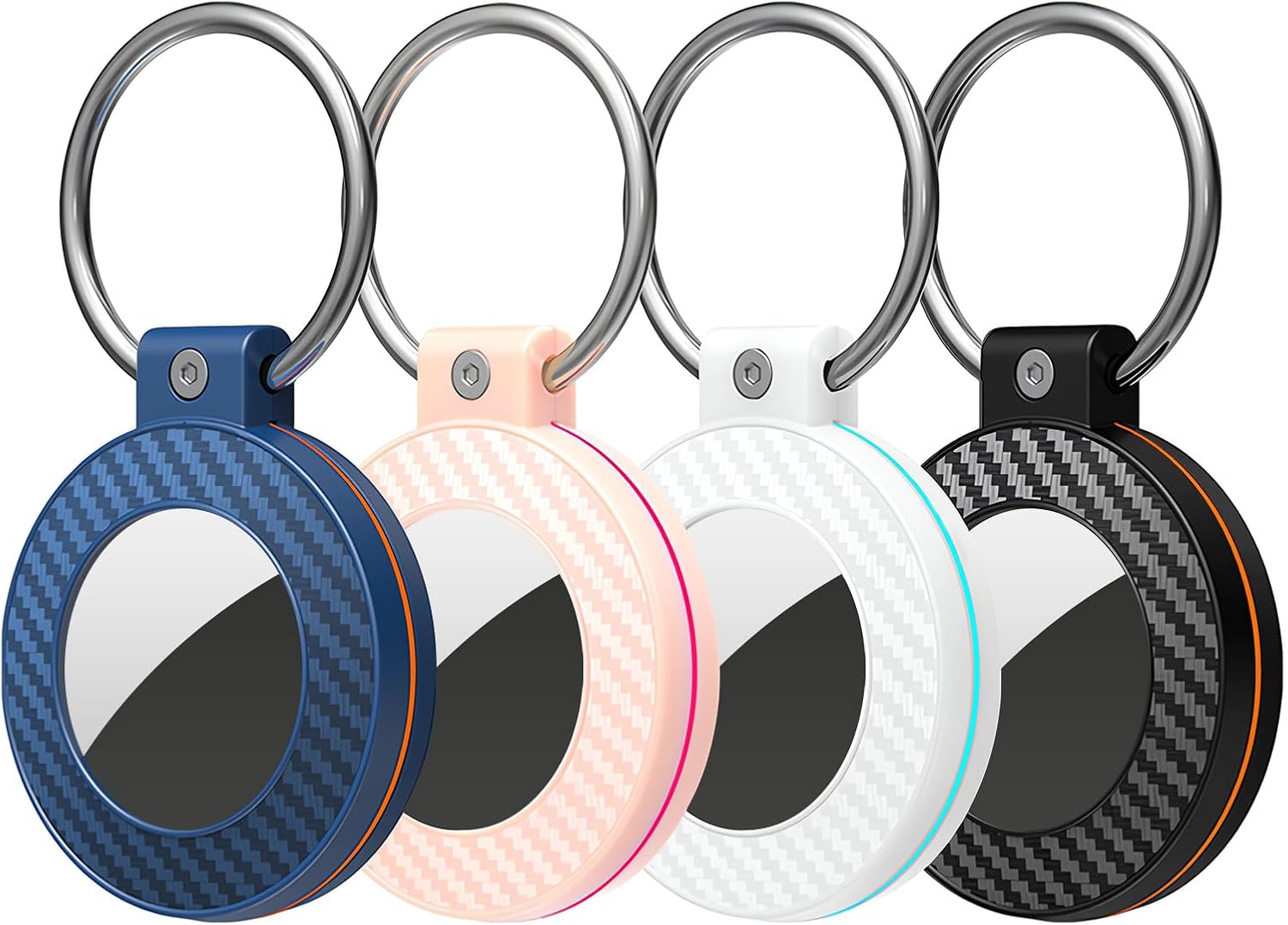 4 Pack for AirTag Holder with Keychain Ring, Upgradeed Scratch Resistant