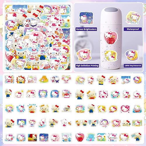 Miniatura 6 de Kitty Stuff - Suministros escolares Kawaii, suministros escolares, papelería, cuaderno, estuche de regalo para niños, niñas y adolescentes