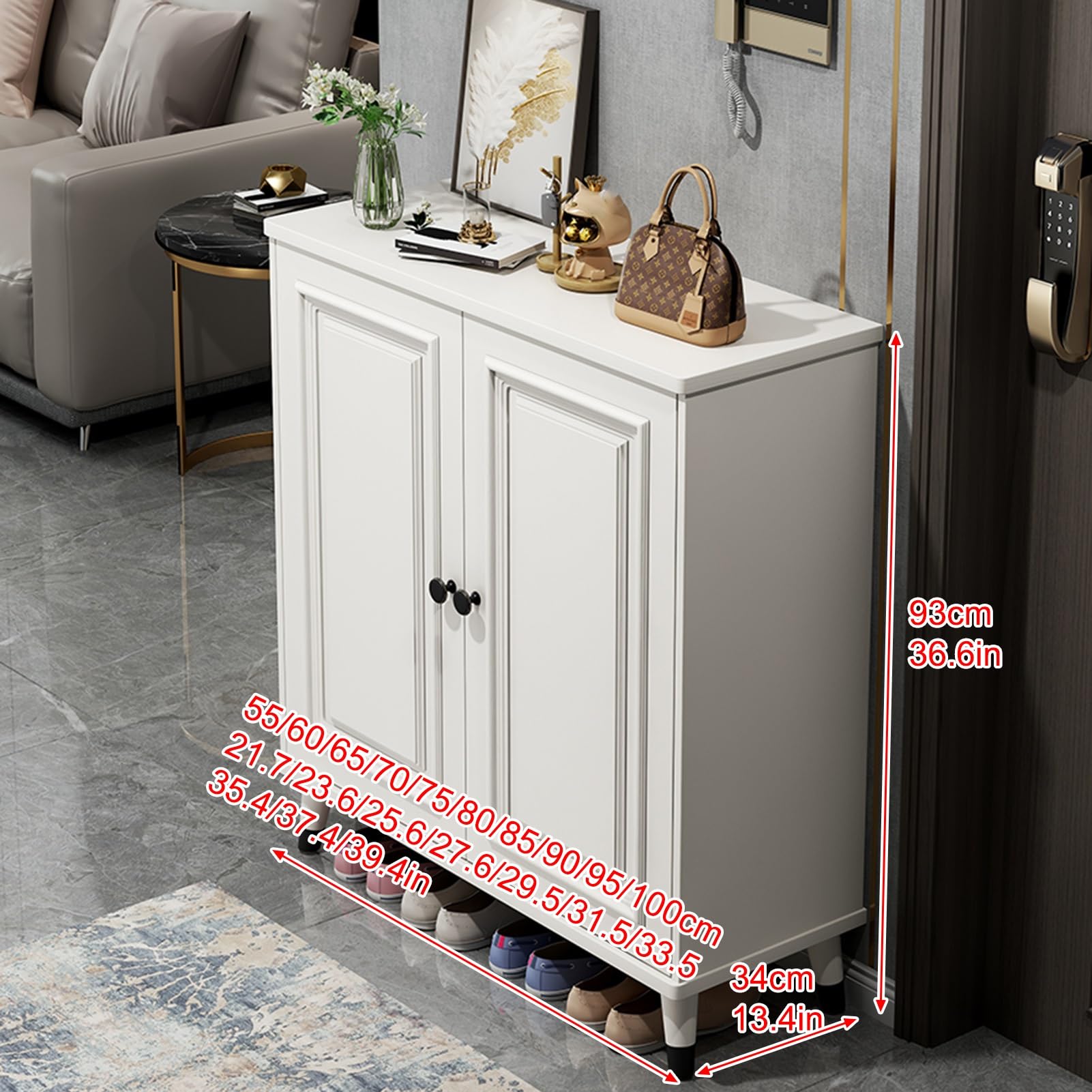5-stufiger Schuhschrank, Platzsparend Regal für Schuhe, Holz-Schuh-Organizer, Schmales Schuhablage, für Eingang, Flur, Schlafzimmer, Ankleidezimmer(60x34x93cm/23.6x13.4x36.6in)