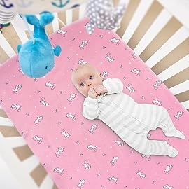 Graco Pack \'n Play Sheets Fitted (4 Pack), Ultra Soft, Mini Crib Sheets, Breathable, Pink