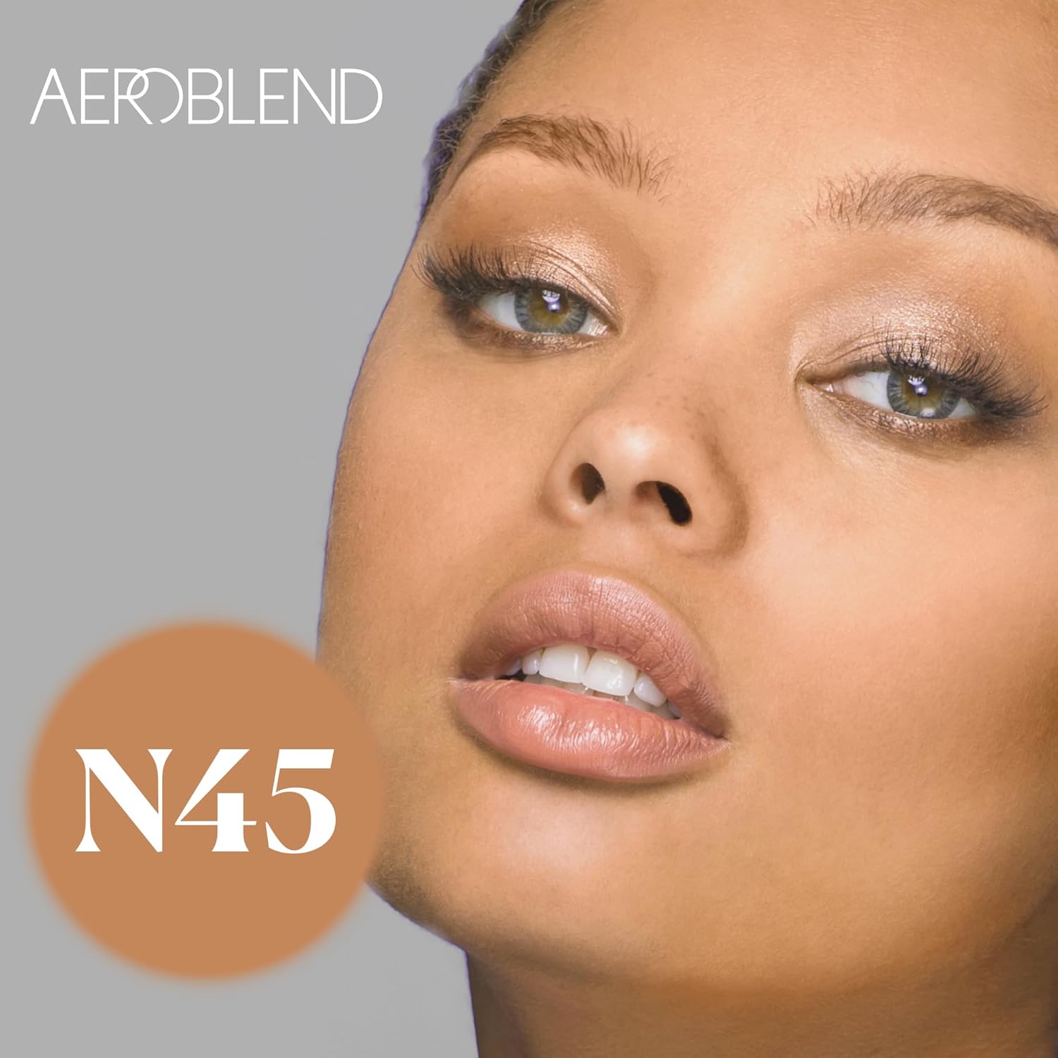AEROBLEND Airbrush Foundation Makeup: Professional, Water-Based, Buildable, Long-wearing, For all skin types, 1 oz (N45)
