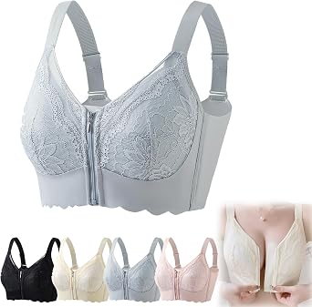 Front Zip Powerful Support Comfy Bra, Bra for Women Wireless Full Coverage