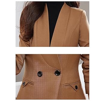 Women Notched Collar Pocket Blazer Spring Casual Office